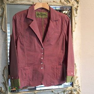 Robert Graham cotton seersucker jacket. Size 10